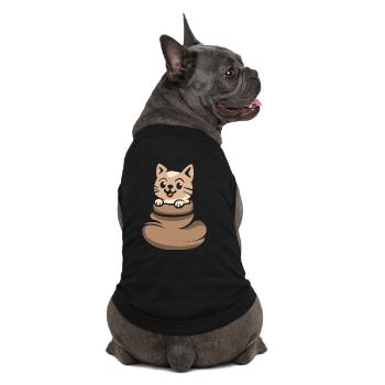 Süße Katze schaut aus braunem Sack - Premium Organic Hunde-T-Shirt - Schwarz - Hinten