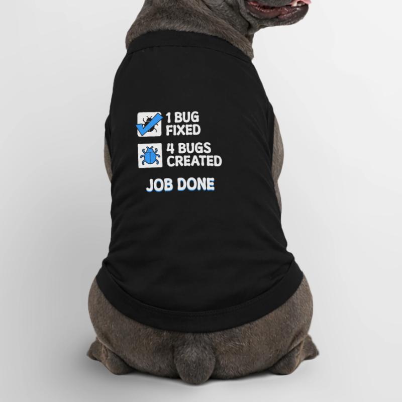 Correction de bugs Bugs de développeur Déclaration de code Informatique T-shirt bio premium pour chien