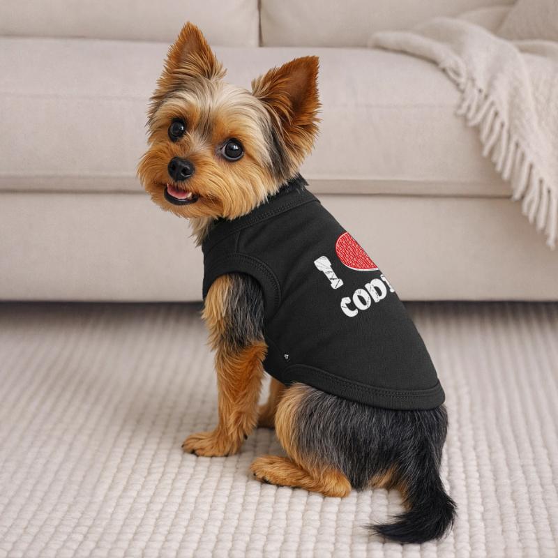 Developer Herz Coden Statement Programmierer Premium Organic Hunde-T-Shirt