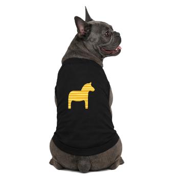 Dala Horse Stripes Sweden Scandinavian Xmas - Premium Organic Dog T-Shirt - black - Back