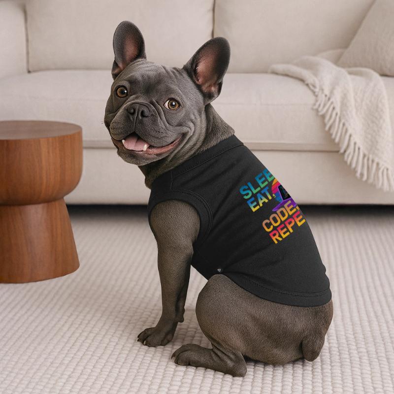 Sleep Eat Code Repeat Gift For Coder Premium Organic Dog T-Shirt