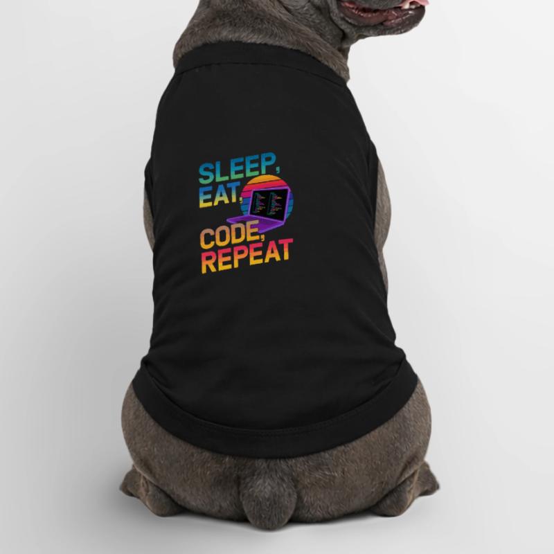 Sleep Eat Code Repeat Gift For Coder Premium Organic Dog T-Shirt