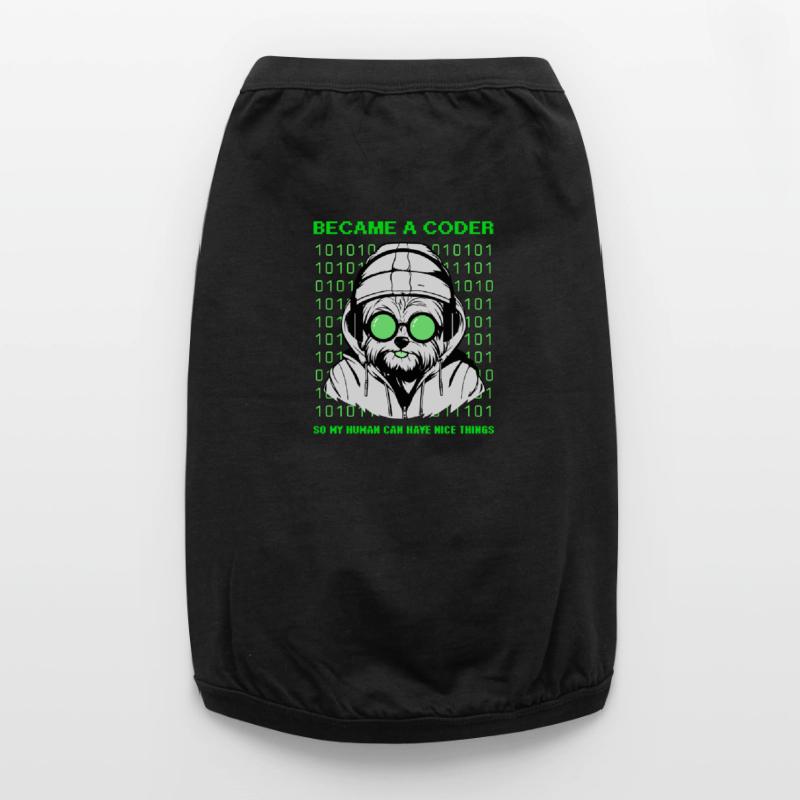 Became a Coder – Hacker Dog Binary Look Premium Organic Dog T-Shirt