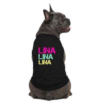 Triptyque néon LINA - T-shirt bio premium pour chien - noir - Dos