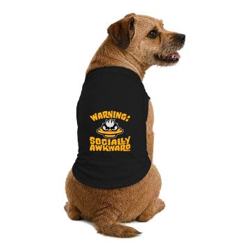 Duck Warning Socially awkward Socially awkward - Premium Organic Dog T-Shirt - black - Back
