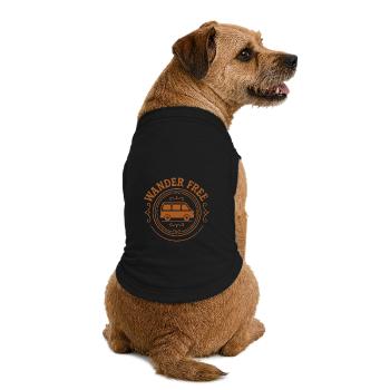 Wander Free – Voyagez sans frontières - T-shirt bio premium pour chien - noir - Dos