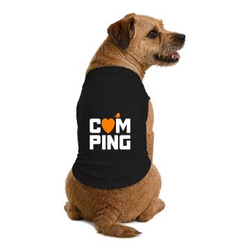 Camping Spatz Heart Camper Cool Quotes Fan Holiday - Premium Organic Dog T-Shirt - black - Back