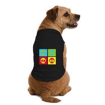 Pop-Art-Manga-Totenkopf - Premium Organic Hunde-T-Shirt - Schwarz - Hinten