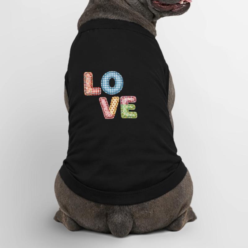 Patchwork Design Patchwork Patchwork Patches colorés T-shirt bio premium pour chien