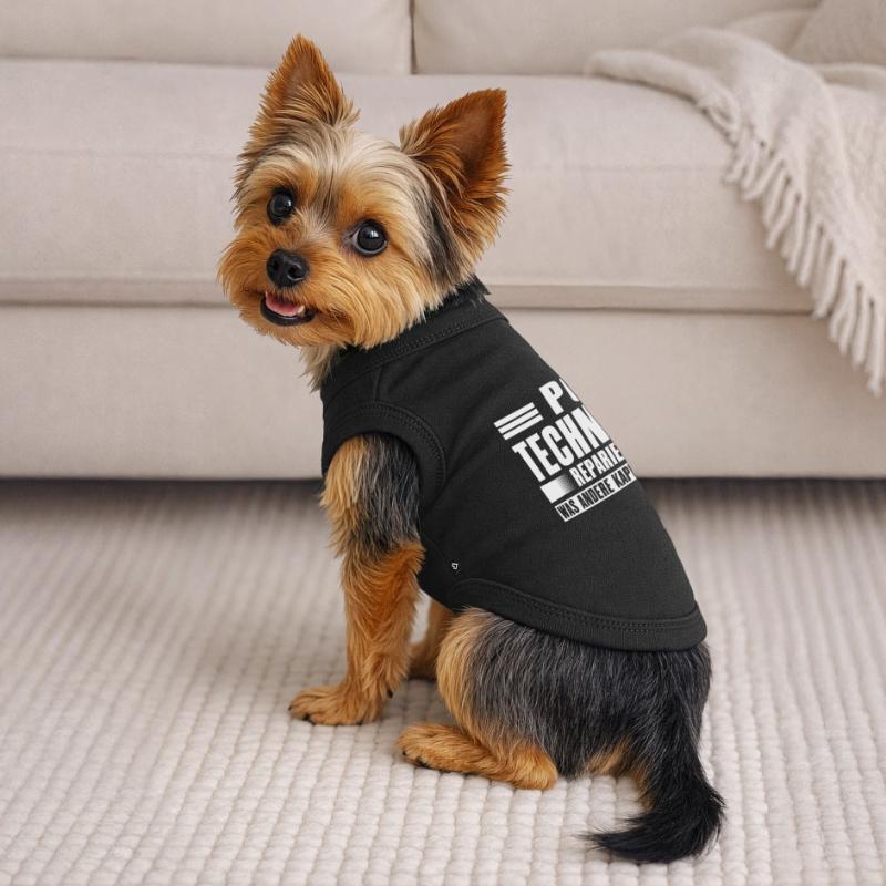 Service Technician Support Solution Devis Service PC T-shirt bio premium pour chien