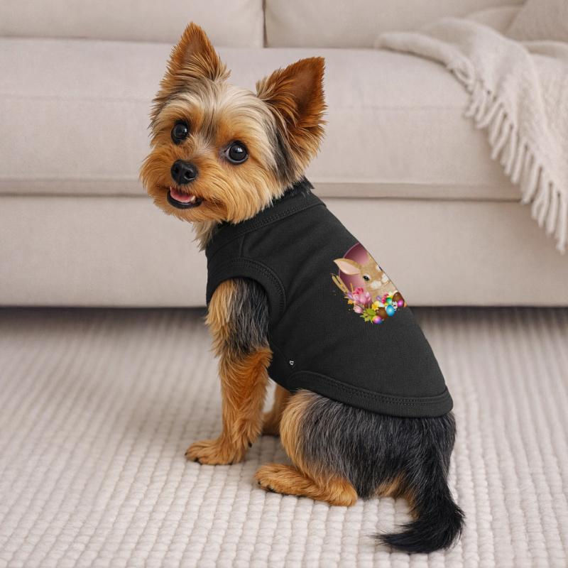 Easter Wreath & Easter Eggs with Rabbit as Easter Bunny Premium Organic Dog T-Shirt