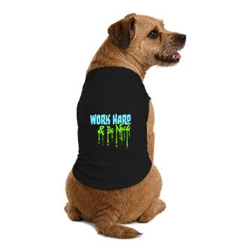 Work Hard Be Nice Motivation Positiver Geist Zitat - T-shirt bio premium pour chien - noir - Dos
