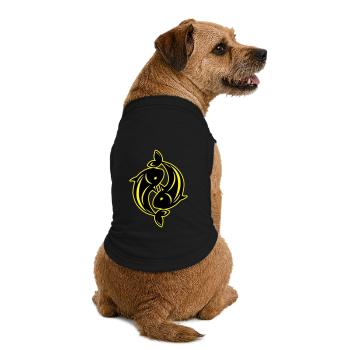 fische angler sternzeichen - Premium Organic Hunde-T-Shirt - Schwarz - Hinten