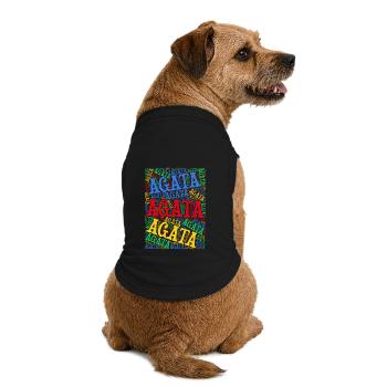 t-shirt Agata word cloud t-shirt gift idea - Premium Organic Dog T-Shirt - black - Back