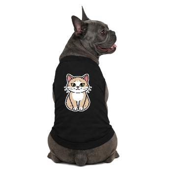 Katze Pixel Art - Premium Organic Hunde-T-Shirt - Schwarz - Hinten