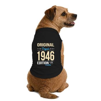 Original depuis 1946 – Anniversaire 80 ans - T-shirt bio premium pour chien - noir - Dos