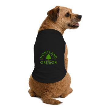 Logo de l’arbre vert de Portland - T-shirt bio premium pour chien - noir - Dos