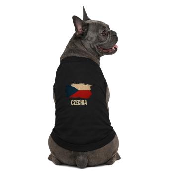Vintage flag of Czechia, proud Czechoslovakian - Premium Organic Dog T-Shirt - black - Back