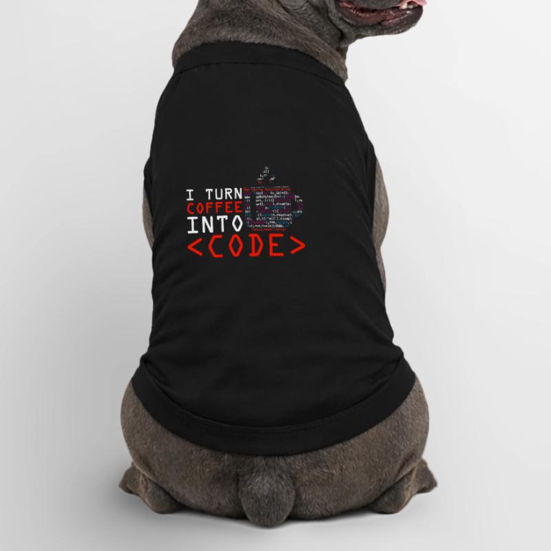 Les programmeurs génèrent du code à partir de café T-shirt bio premium pour chien