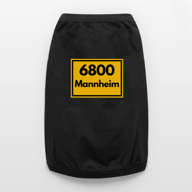 OLD POSTCODE POSTCODE RETRO 6800 MANNHEIM Squares Premium Organic Dog T-Shirt