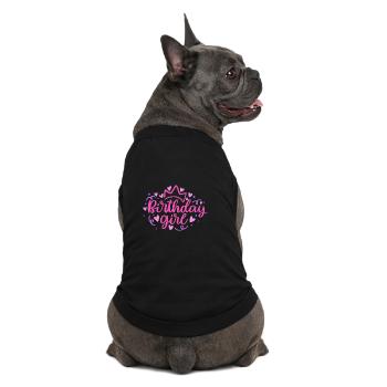 Birthday Girlie mit Krone Herzchen Konfetti - Premium Organic Hunde-T-Shirt - Schwarz - Hinten
