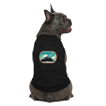 Illustration en bleu et vert du Mont Saint Michel - T-shirt bio premium pour chien - noir - Dos