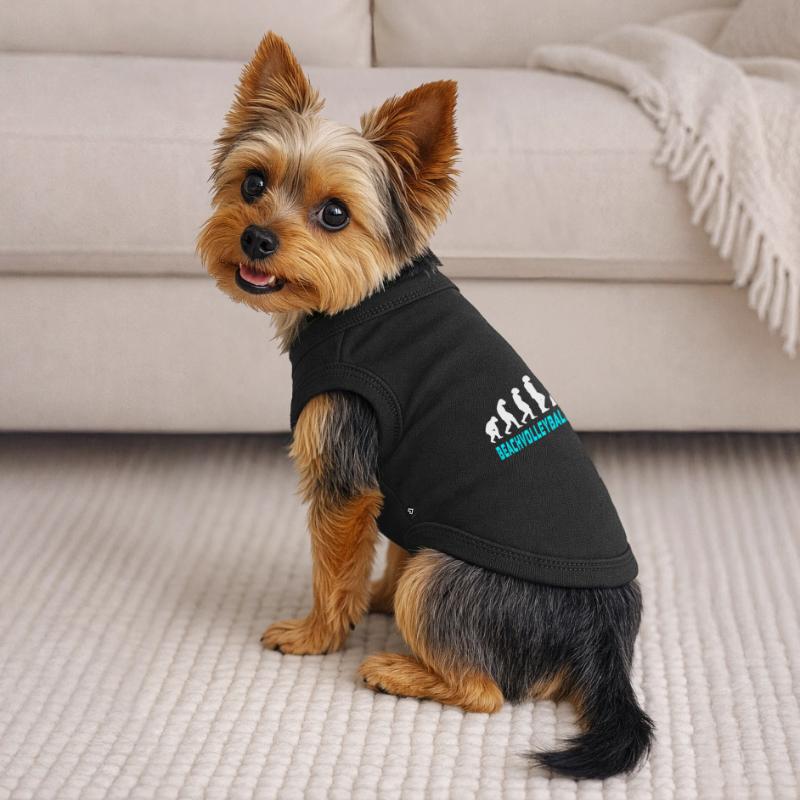Conception d'évolution de volleyball de plage / idée cadeau T-shirt bio premium pour chien