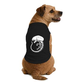 Squelette de monstre extraterrestre blanc - T-shirt bio premium pour chien - noir - Dos