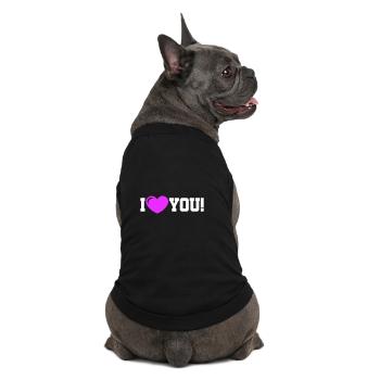 Je t’aime - Ich Liebe Dich - T-shirt bio premium pour chien - noir - Dos