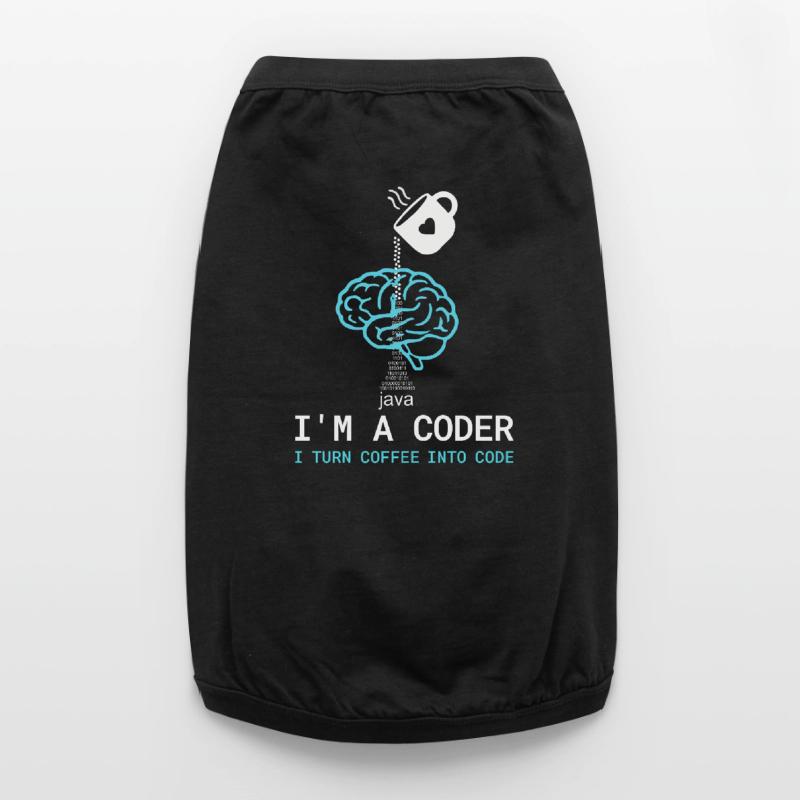 Coder T-Shirt: Coffee into Code – Nerdy Programmie Premium Organic Dog T-Shirt
