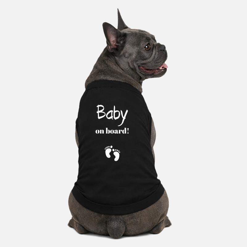 Panneau d’empreinte de bataille à bord du bébé - T-shirt bio premium pour chien - noir