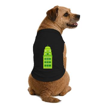 Retro Green Tower Clock - Premium Organic Dog T-Shirt - black - Back