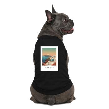 Santorini Sunset Coastal View - Premium Organic Dog T-Shirt - black - Back