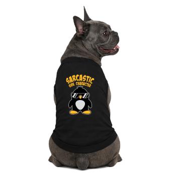 Logo des lunettes de soleil de personnage secondaire sarcastique du Pingouin - T-shirt bio premium pour chien - noir - Dos