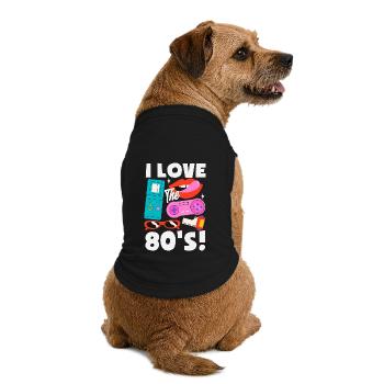 Retour rétro au design vintage des années 80 - T-shirt bio premium pour chien - noir - Dos