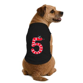 Zahl 5 Schlange rot Kinder - Premium Organic Hunde-T-Shirt - Schwarz - Hinten
