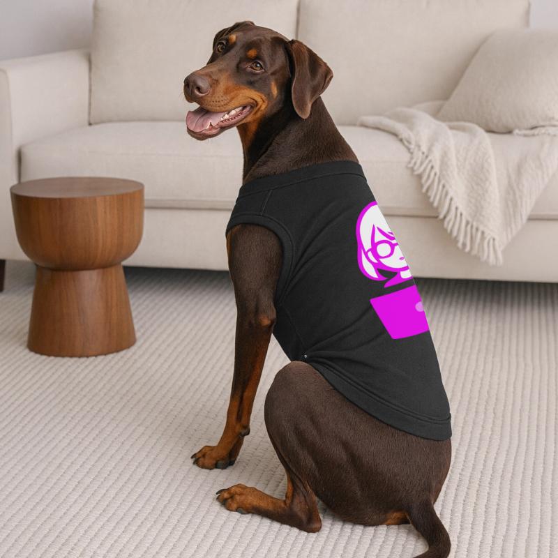 Frau mit Computer Programmierer Coder Premium Organic Hunde-T-Shirt