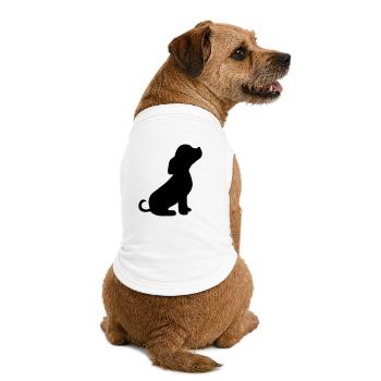 Süßer Welpe Silhouette  - Premium Organic Hunde-T-Shirt - Weiß - Hinten