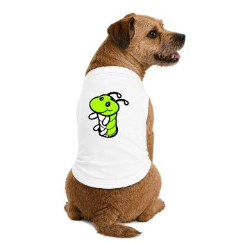 Chenille Trou Inférieur Mignon Sourires Amical Heureux - T-shirt bio premium pour chien - blanc - Dos