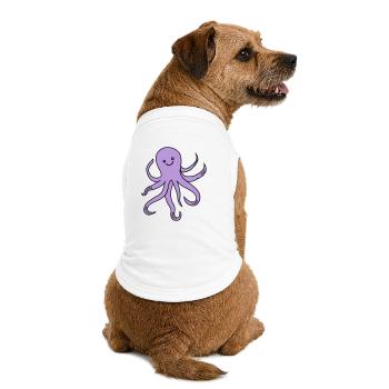Charme de pieuvre violette - T-shirt bio premium pour chien - blanc - Dos