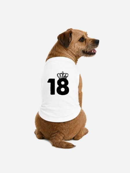 18 Krone - Premium Organic Hunde-T-Shirt - Weiß