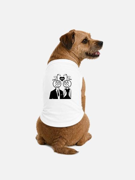 Happy Kirsche - Paar Design - Premium Organic Hunde-T-Shirt - Weiß