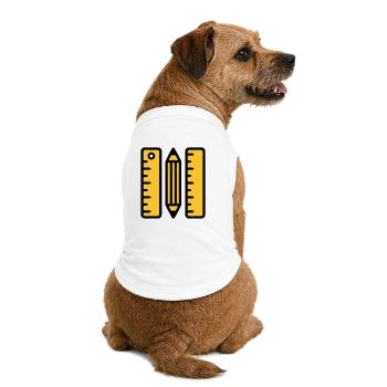 Stift Lineale Zeichnen Architektur - Premium Organic Hunde-T-Shirt - Weiß - Hinten