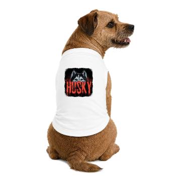 Chien husky – Hunde Portrait Design - T-shirt bio premium pour chien - blanc - Dos