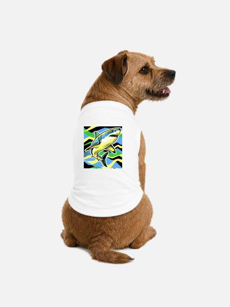 Hai - Premium Organic Hunde-T-Shirt - Weiß
