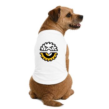 Kreissaege Gesicht Grafik - Premium Organic Hunde-T-Shirt - Weiß - Hinten