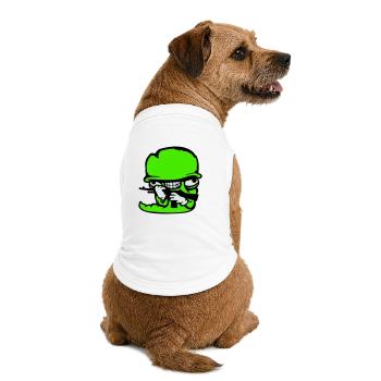 Wurm Soldat Verrückt Helm Waffe Aggressiv Wild Fun - Premium Organic Hunde-T-Shirt - Weiß - Hinten