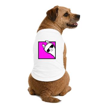 Lama Cool jette un œil autour des lunettes de soleil latérales du coin Alpaga - T-shirt bio premium pour chien - blanc - Dos