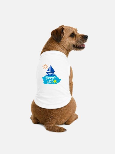 Summer and Sea - Sommerdesign - Premium Organic Hunde-T-Shirt - Weiß