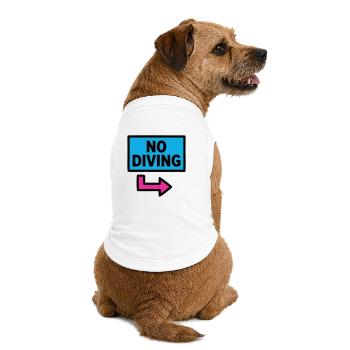 No Diving Schild Pool Retro - Premium Organic Hunde-T-Shirt - Weiß - Hinten